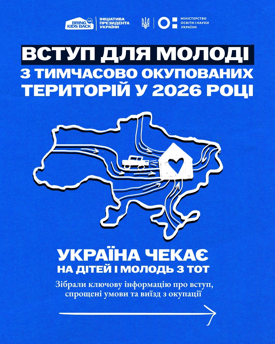 Вступ 2026 для молоді з тимчасово окупованих територій - інформаційний візуал 1